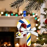 4in Easter Candy Cane Volleyball Ornaments Wooden Hanging Candy Cane Ornament Sport Ball Xmas Tree Decorations for Home Crafts Volleyball Lovers Family Holiday Party Supplies