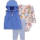 Carter's Baby Girls' 3 Piece Vest Little Jacket Set