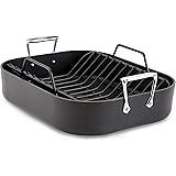 All-Clad E7649764 HA1 Hard Anodized Nonstick Dishwasher Safe PFOA Free Roaster Cookware, 13-Inch by 16-Inch, Black