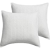 Levtex Home - Mills Waffle - Euro Sham (Set of Two) - Bright White - Sham Size (26x26in.), No Insert