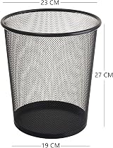 Tebery 4 Pack Mesh Waste Paper Bin 12 Litre Black Metal Mesh Wastebasket view 2