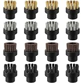 HappyAlley 16 Pack Small Brushes Compatible with Dupray Steam Cleaner Accessories with Brushes, Steam Cleaner Attachments for Grout, Tile, Oven, BBQ (Assorted)