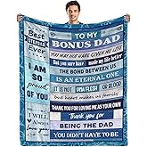 AJIIUSV Step Dad Blanket from Daughter for Bonus Dad from Son - Stepdad Birthday, Christmas, Thanksgiving Throw Blanket 50"x60"