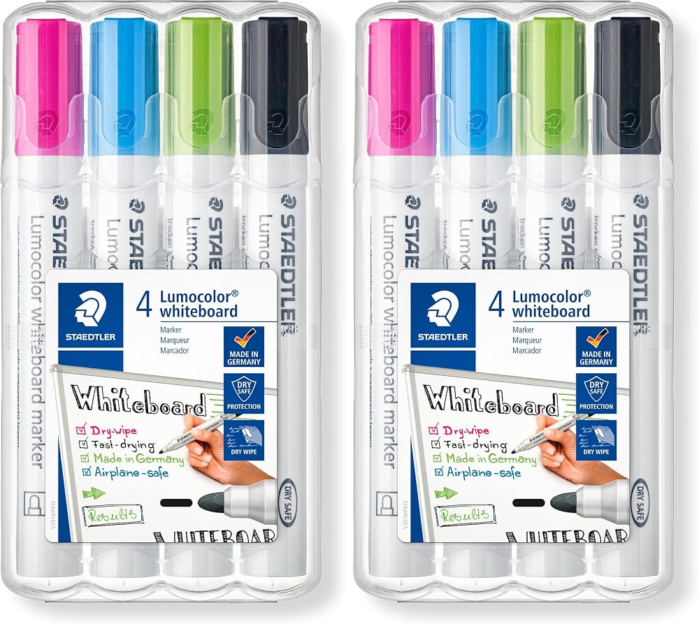 STAEDTLER Lumocolor Whiteboard Marker Bullet Tip Pack 8 351 WP4-1