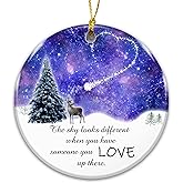 Memorial Ornament – “The Sky Looks Different When You Have Someone You Love Up There” – Remembrance Gift for Loss of Loved One – Sympathy Bereavement Ornament Keepsake – Memorial Christmas Tree Decor