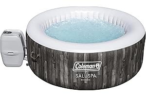 Inflatable Coleman 90455 SaluSpa Bahamas 71-Inch x 26-Inch 4 Person Outdoor Portable Hot Tub Spa with 120 Air Jets, Pump, 2 Filter Cartridges, and Tub Cover