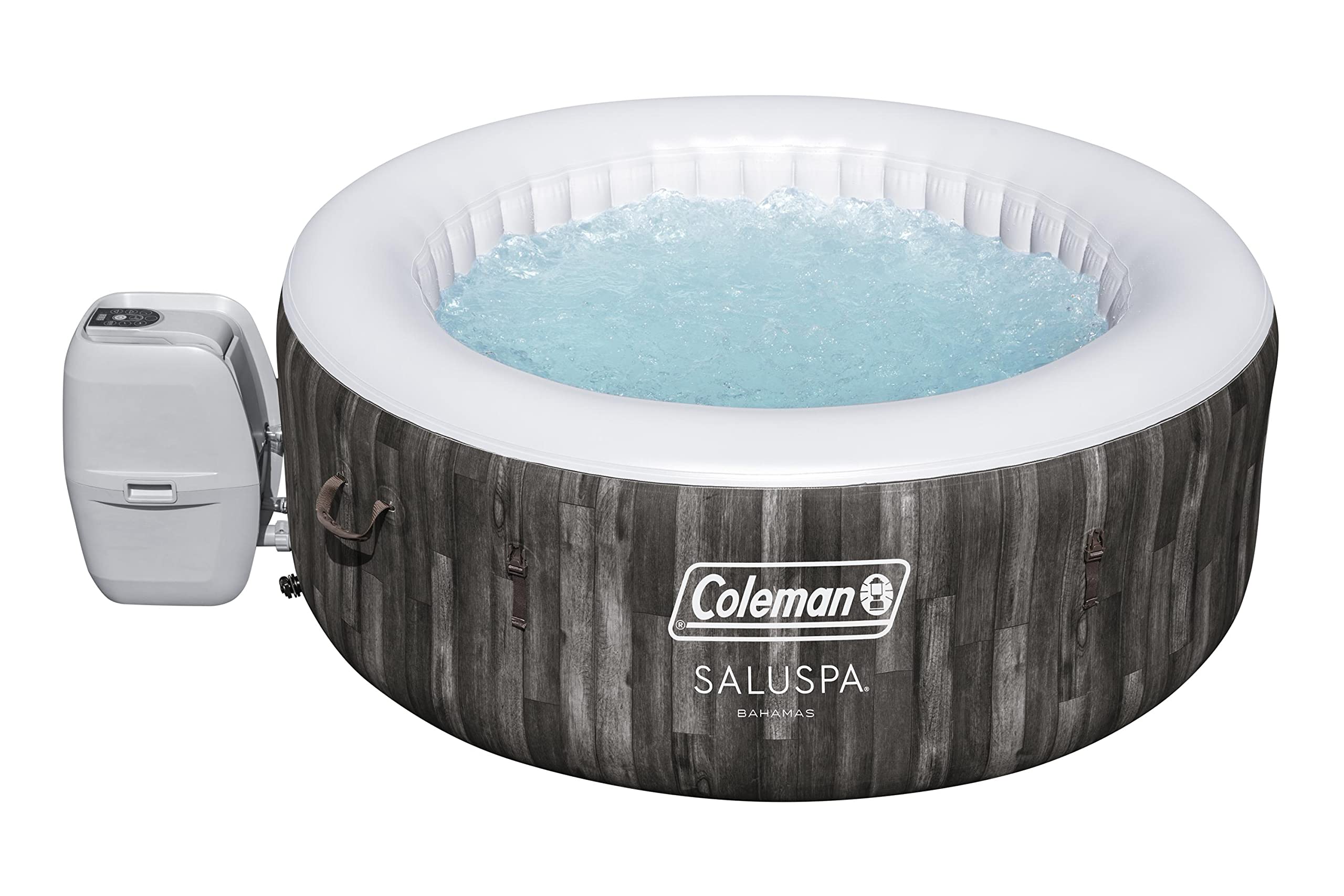 Photo 1 of ***ITEM IS USED****Inflatable Coleman 90455 SaluSpa Bahamas 71-Inch x 26-Inch 4 Person Outdoor Portable Hot Tub Spa with 120 Air Jets, Pump, 2 Filter Cartridges, and Tub Cover