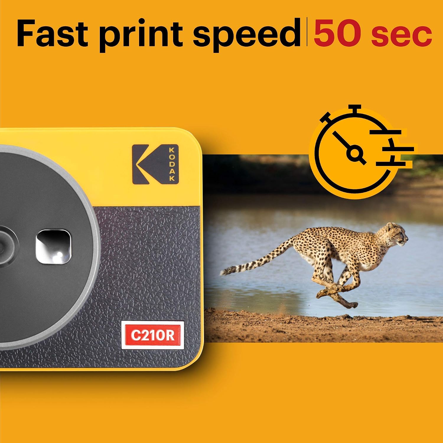 KODAK Mini Shot 2 Retro 4PASS 2-in-1 Instant Camera and Photo Printer (2.1x3.4 inches) + Initial 8 Sheets + 30 Sheets Bundle, Yellow - Image 5