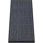 Kuyal Front Door Mat, 2'x4' Indoor Outdoor Entrance, Commercial Floor Inside Outside Entrance, Heavy Duty Durable Welcome Mat, Rubber Backing Non Slip Outdoor Rug for Entryway,Dark Gray
