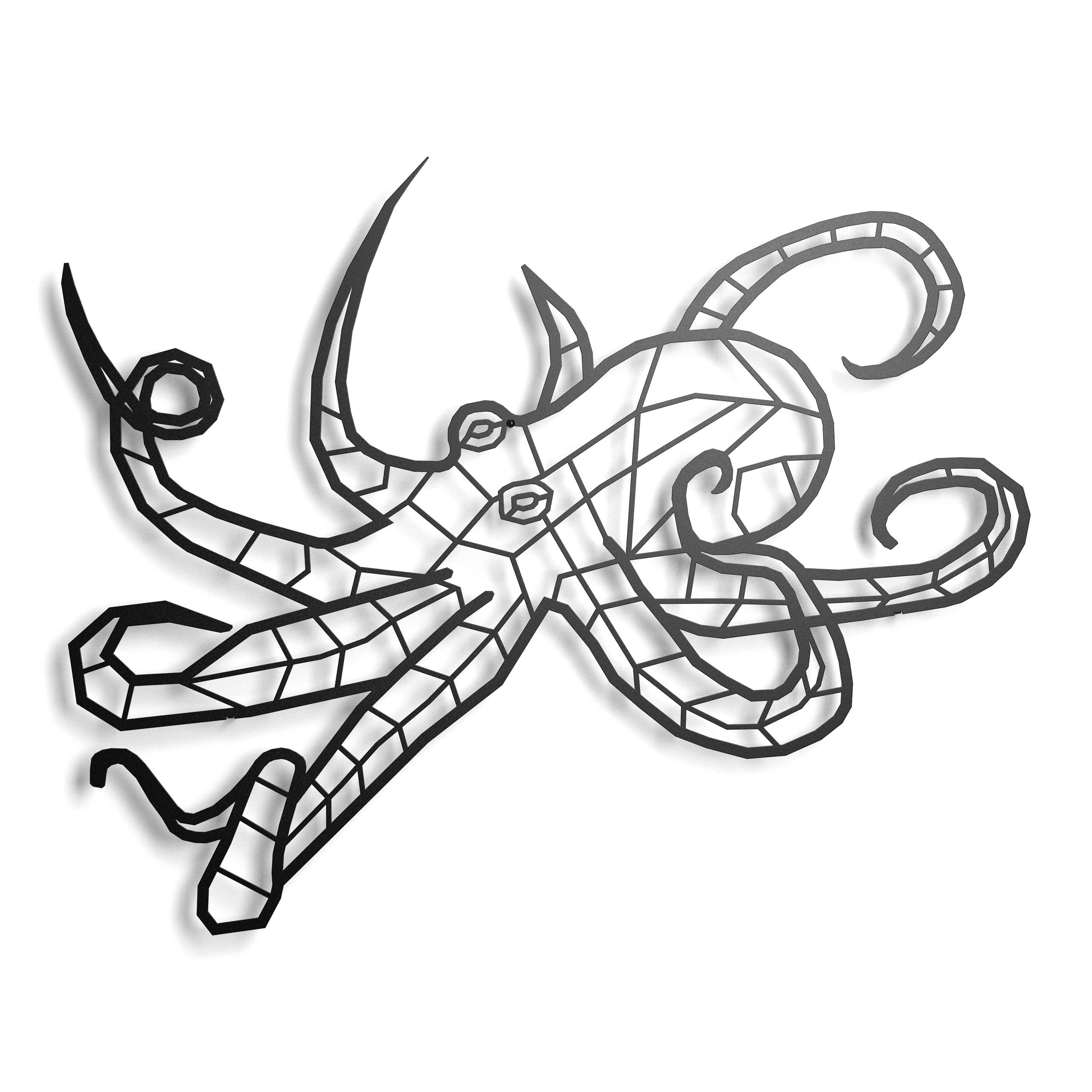 keluly Octopus Metal Sculpture Wall Ornament Decorative Element Poster Souvenir Poster Decoration Sea Animals Gift for Sea and Ocean Fans Explorers Fisherman Sailors