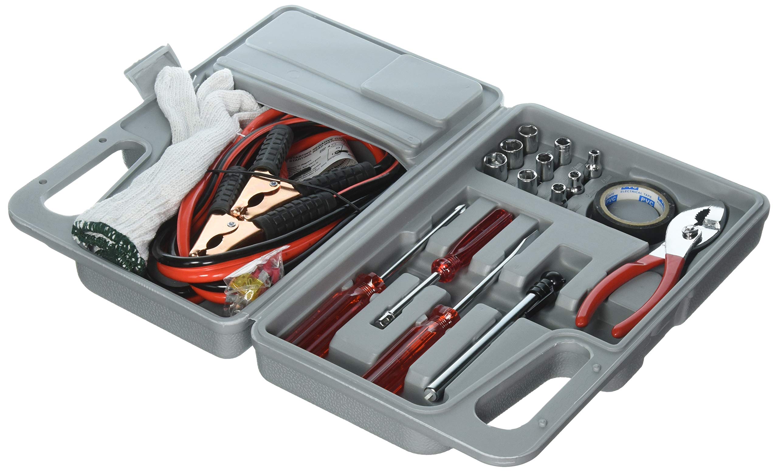 Roadside Emergency Tool and Auto Kit Tank Technology Jumper Cables Set