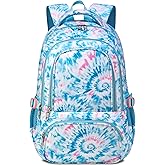 BLUEFAIRY Kids Backpack for Girls Elementary Primary Middle School Bags for Aged 8-10 for Teens Childs Bookbags Back to School Book Bags Mochilas para Niñas de 6 7 8 9 10 Años Tie-dye Blue
