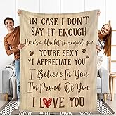 WRAPIX Anniversary Couple Gifts for Him Her - Soft Fleece Throw Blankets 50x60 in - Anniversary Wedding Engagement Birthday Gifts for Women Men Husband Wife Girlfriend Boyfriend, I Love You Blanket