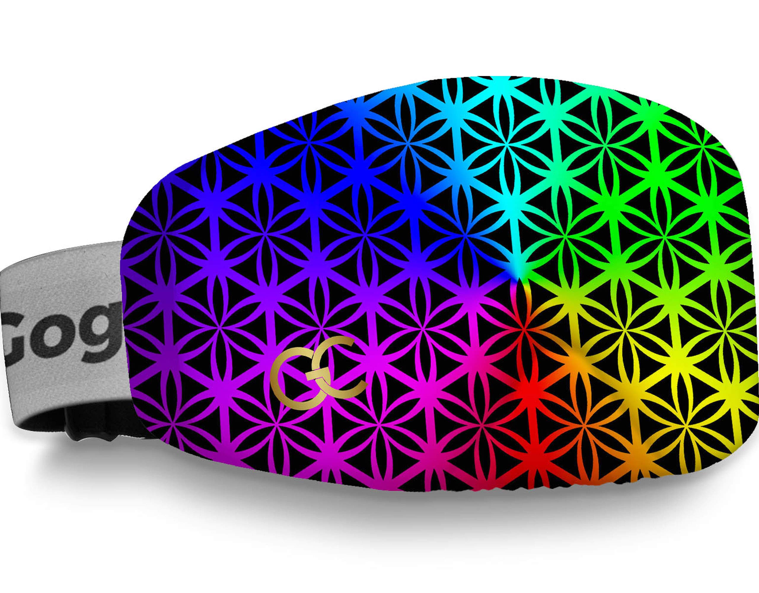GogglesCover Ski Goggles Protective Cover, Protective Goggle Cover Portable, Ski Goggle Cover Sleeve Anti-Scratch, Ski Goggles Accessories, Ski Equipment, Life Flower Rainbow Design