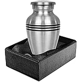 Trupoint Memorials Small Urns for Human Ashes Keepsake, Pewter Decorative Mini Cremation Urn for Adult Men and Women, Silver Lining