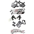 RTZ - Compatible with Chevrolet GMC Silverado Sierra 1500 Pickup Lowering Kit 3" Drop Spindles & Front Strut Combo + Adjustable 5" Rear Flipkit Kit + Doestch Tech Premium Nitrogen Gas Shocks 2WD
