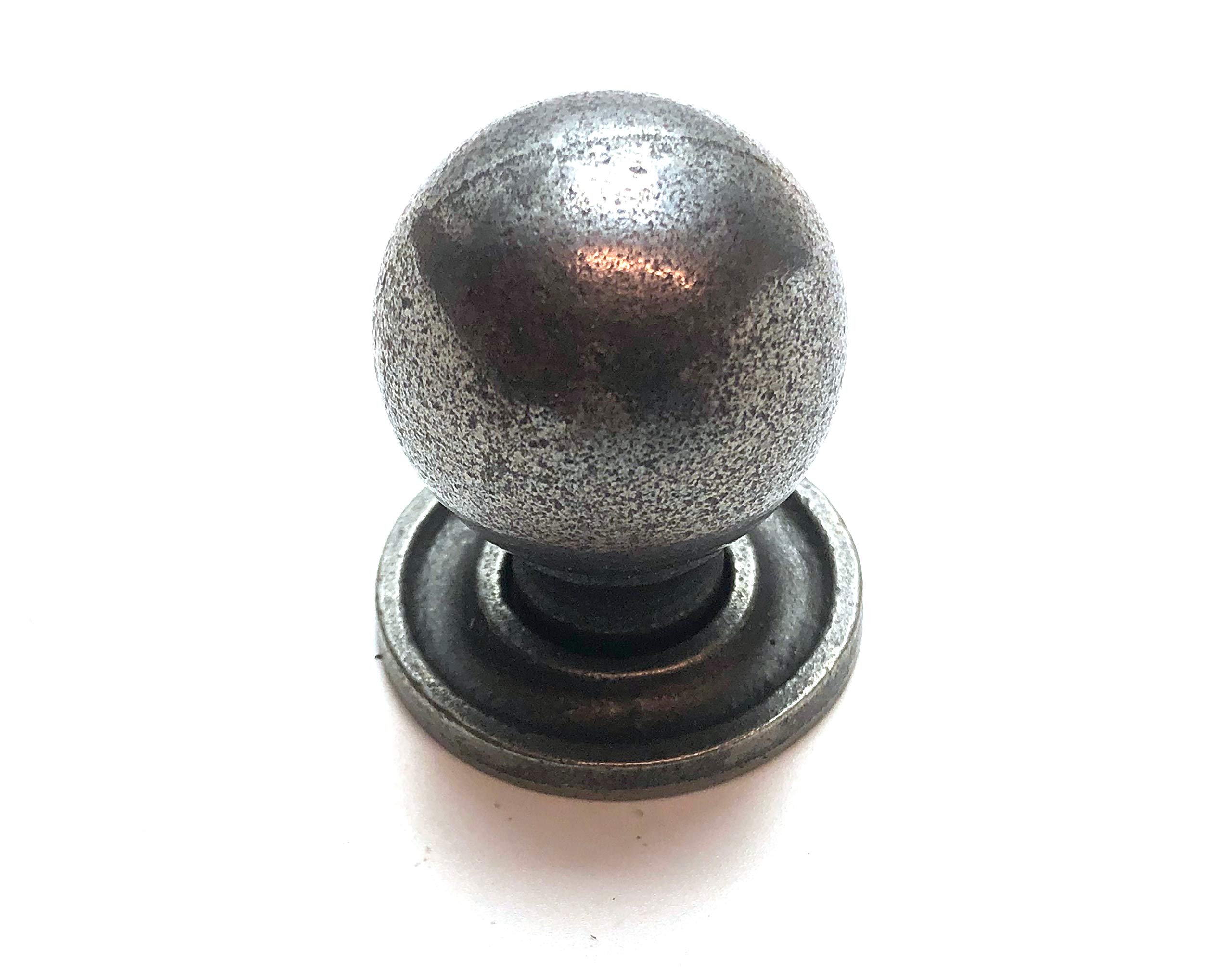 Cast Iron Ball Knob & Stem with Back Plate 32mm - Pack of 6