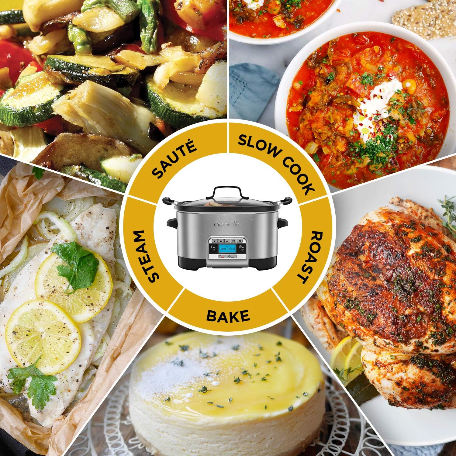 Crockpot MultiCooker, Programmable with Slow Cooker, Saute, Roaster