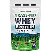 Opportuniteas Grass Fed Whey Isolate Protein Powder - Unflavored 28g Protein Powder Without Artificial Sweeteners, Hormone-Fr