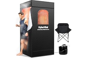 HyberVital Sauna Box, Portable Sauna for Home, Large Sauna Tent with 3.0L Steamer for Full Body SPA, Easy Assembly Quick Heat-Up Sauna Experience