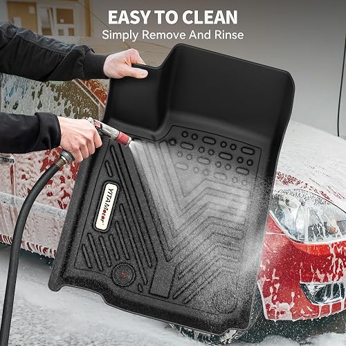 Custom Fit All-Weather Floor Mats For 2013-2017 Honda Accord Sedan - Front & Rear Row TPE Liners (Black) 8 thumbnail image