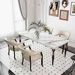 JESONVID Set of 4 Dining Leather Chairs with