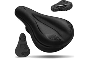 CDYWD Gel Bike Seat Cushion, Soft Gel Padded Bicycle Seat Cover for Men & Women Comfort, Extra Padding Cycle Seat Cushion for Peloton, Stationary Exercise Bike, Beach Cruiser, Ebike, MTB, Road Bicycle