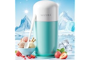 Secura Mini Ice Cream Maker for Gelato, Sorbet, Frozen Yogurt, 0.4QT Automatic Electronic Gelato Maker with Mixing Spoon & Re