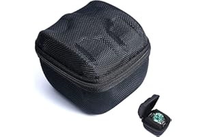 RIGICASE Single Hard Watch travel case, Men's wristwatch smartwatch sports watch Roll Display Organizer box with custom flexible pillow fit up to 55mm face watch