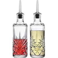 Godinger Oil and Vinegar Dispenser Cruet Set, Condiment Pourer Bottle - Dublin Collection
