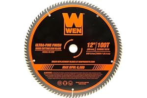 WEN BL1200 12-Inch 100-Tooth Carbide-Tipped Ultra-Fine Finish Professional Woodworking Saw Blade for Miter Saws and Table Saw
