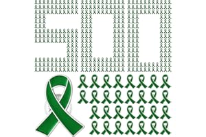 XunYee Mental Health Awareness Ribbon Lapel Pin Green Ribbon Awareness Pins Mental with Individual Packed for Public Charity Events
