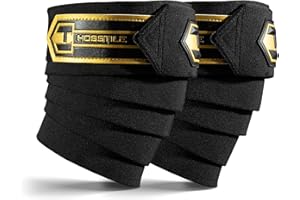 HOSSTILE Heavy Duty Knee Wraps (Pair) – Stiff, Durable Cotton-Polyester Blend, Hook and Loop Fastener, Reinforced Stitching for Stability & Compression for Bodybuilding & Powerlifting