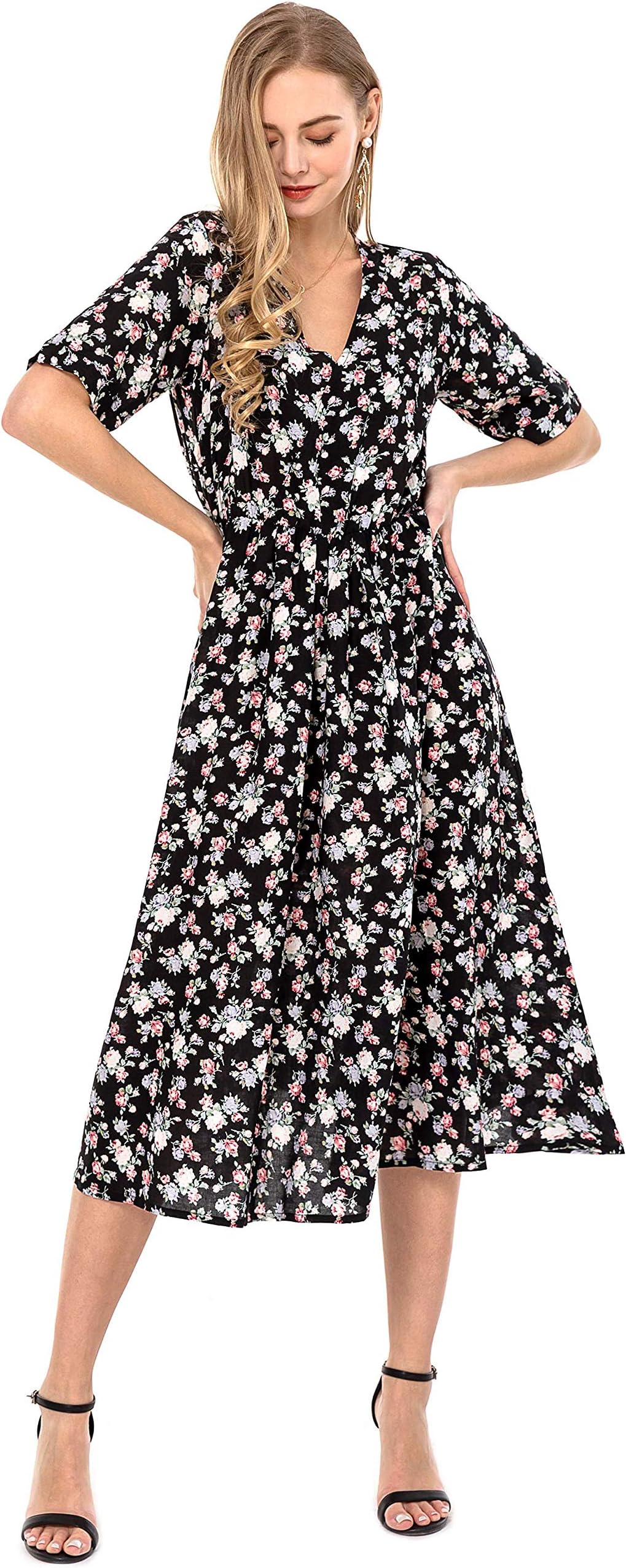 Wantdo Summer Dresses for Women Maxi Floral