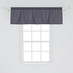 Ambesonne Navy Blue Window Valance, Geometric