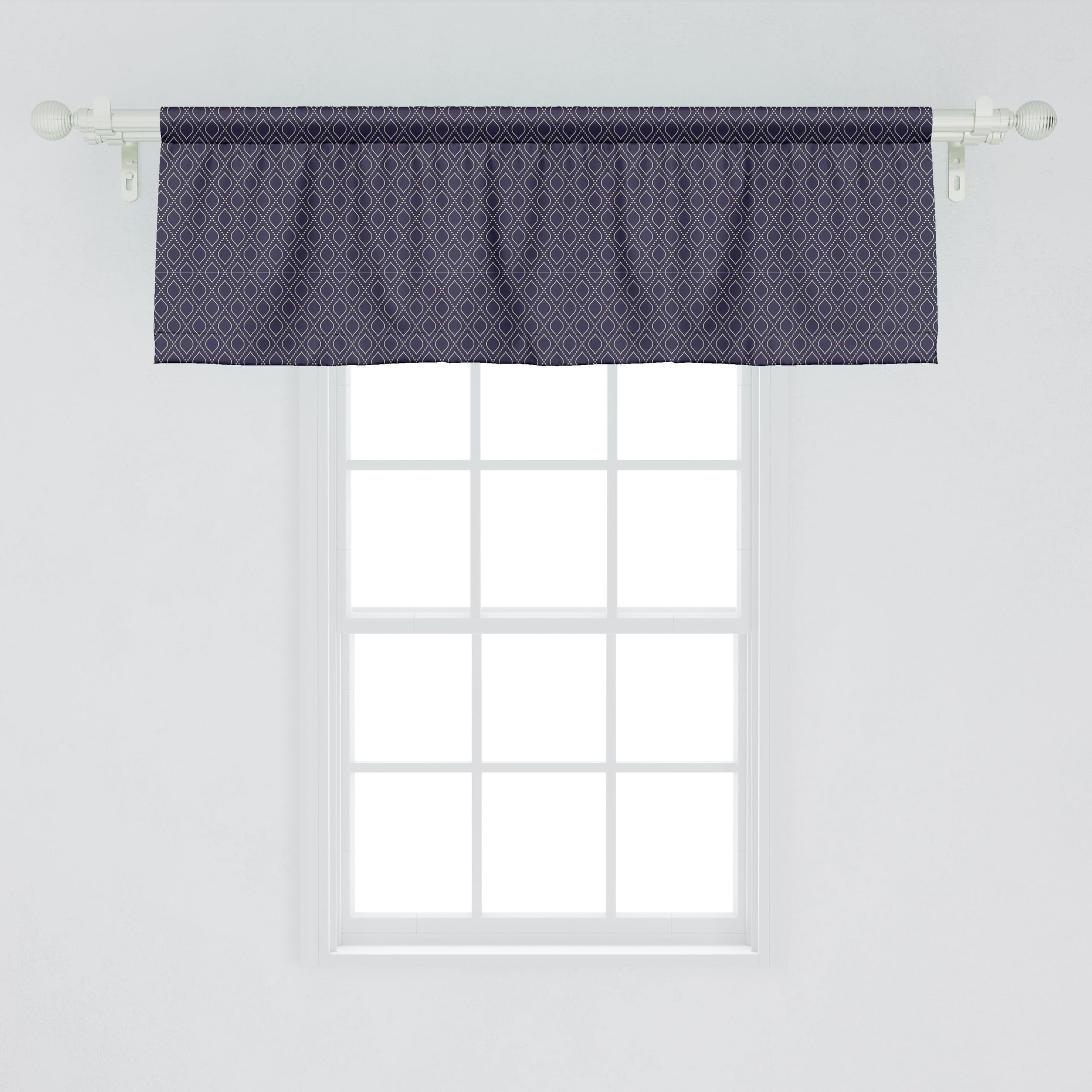 Ambesonne Navy Blue Window Valance, Geometric