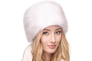 Futrzane Classic Cossack Hat - Faux Fur Hats for Women - Warm Furry Russian Hat