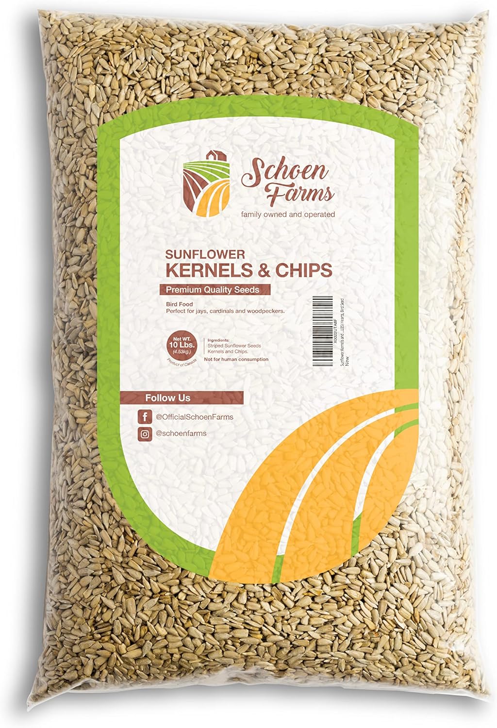 Backyard Birding & Wildlife - Schoen Farms Sunflower Kernels and Chips (10 LBS) Hearts, Bird Seed