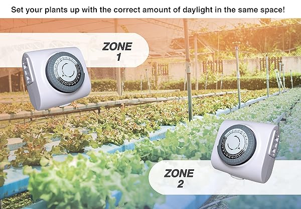 MIRACLE LED 2-TIME ZONE HYDROPONICS INDOOR GROWING SYSTEM – INCLUDES 8 MULTI-PLANT FULL SPECTRUM 150W REPLACEMENT GROW LIGHTS & 2 4-SOCKET CORDED FIXTURE WITH 2 SPROUTMATIC TIMERS