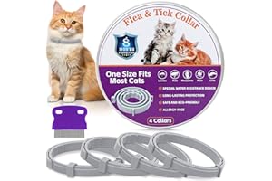 TRIHOOD 4 Pack Flea & Tick Collar for Cats - 8 Months Long-Lasting Protection and Prevention, Adjustable Cat Flea and Tick Collar