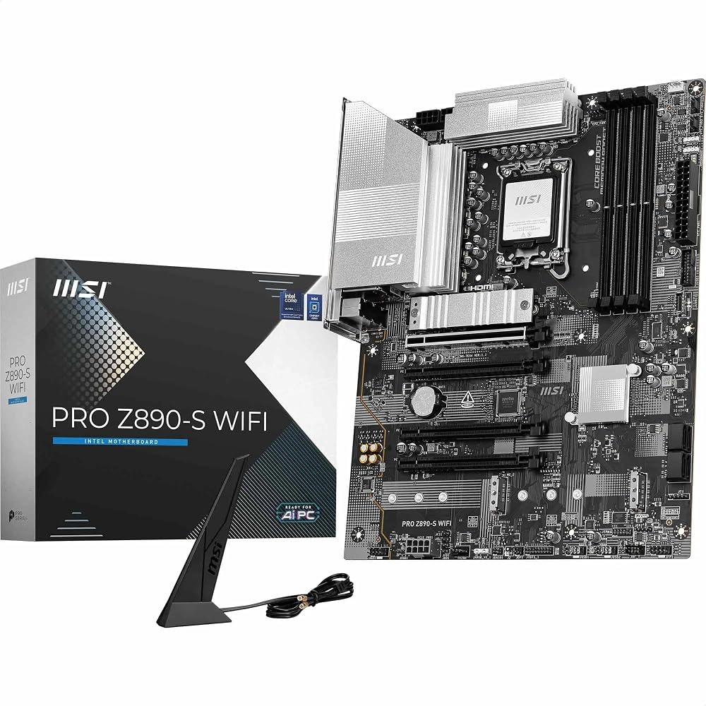 MSI PRO Z890-S WIFI Motherboard ATX Intel Core Ultra LGA 1851 DDR5 PCIe 5.0 M.2