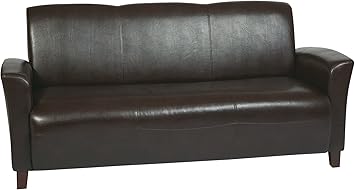 Amazon Com Office Star Osp Mocha Bonded Leather Sofa Kitchen