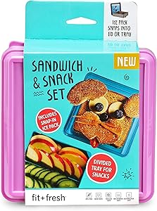 Fit & Fresh Divided Lunch Pack Carrier with Removable Ice Pack, Assorted colors