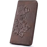 MEITRUE Slim 3D Printing Wallet Women, RFID Blocking PU Leather Bifold Womens Wallet with Zipper Coin Pocket