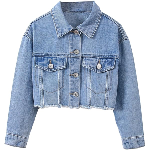 Crop Shein Jeans Jacke Shein Veste En Jean Veste En Jean Shein Denim Jacket  For Women