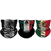 unbrand 3PCS Mexico Flag Magic Head Neck Gaiter Face Scarf Snood Neck Tube Outdoor Wrap Headwear UV Bandanas for Cycling Fishing Motorcycling Running Skateboarding