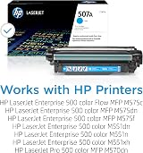 HP 507A CE401A Original LaserJet Toner Cartridge Cyan Single Pack for M551 M575 view 2