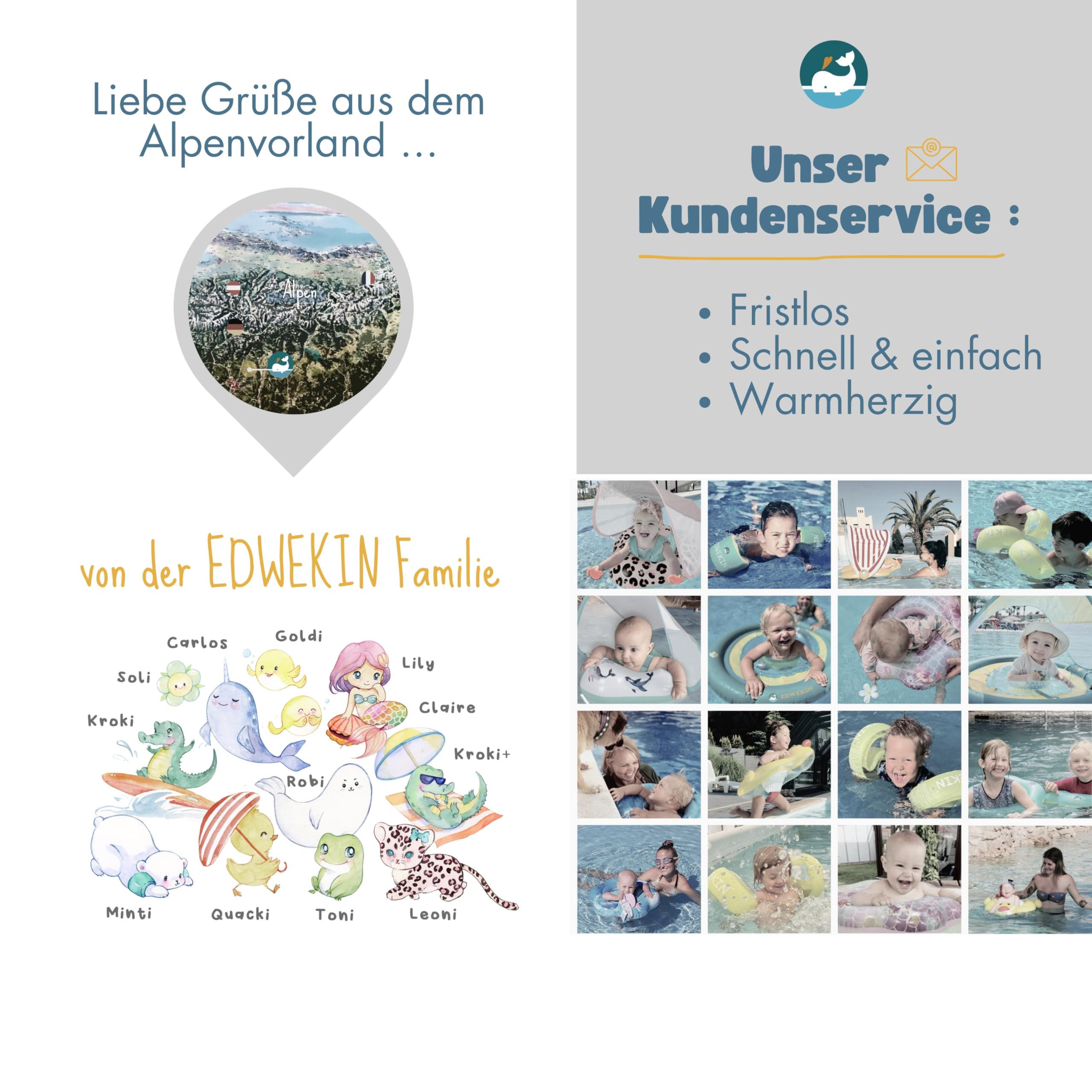 EDWEKIN® Goldi Premium Schwimmflügel | TÜV & GS-geprüft ✓ | Für Kinder 1–6 Jahre | Extragroße Luftkammern, BPA-frei, transparentes Design | Führende Schwimmhilfe für Babys und Kleinkinder 7