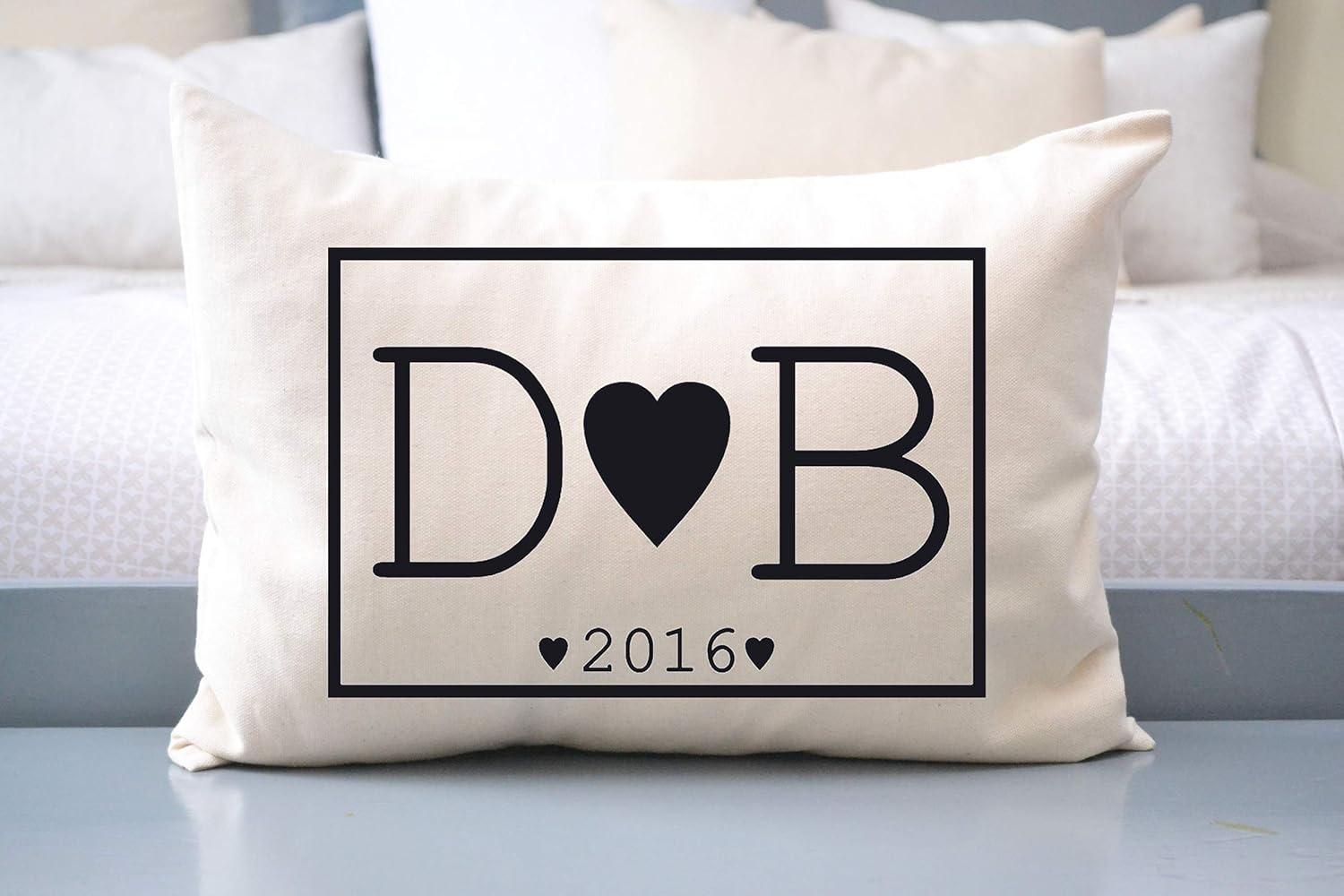 Amazon Com Romantic Personalized Pillow Monogram Initial With