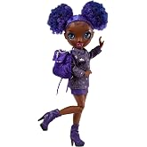 Rainbow High Jr High Series 2 Krystal Bailey- 9" Purple Posable Fashion Doll with Designer Accessories and Open/Close Backpack. Great Toy Gift for Kids Ages 6-12 Years Old &amp; Collectors